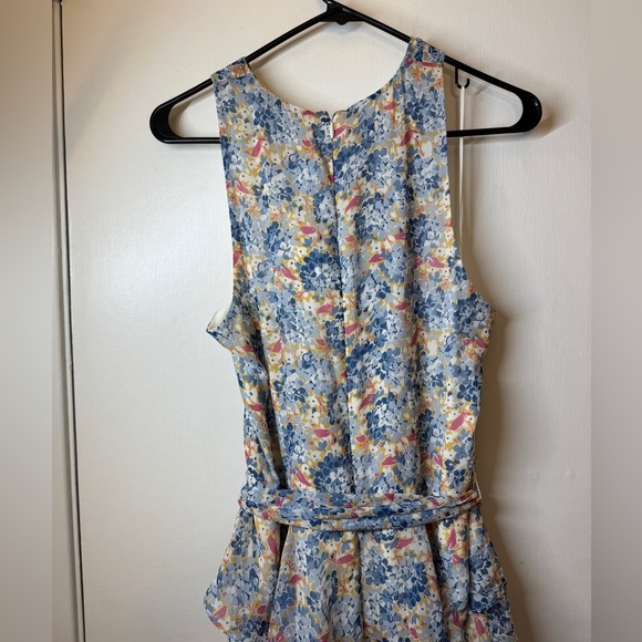 Lauren Ralph Lauren Floral Crinkle Georgette Halter Criss Cross Ruffle Dress 16 - Picture 13 of 16